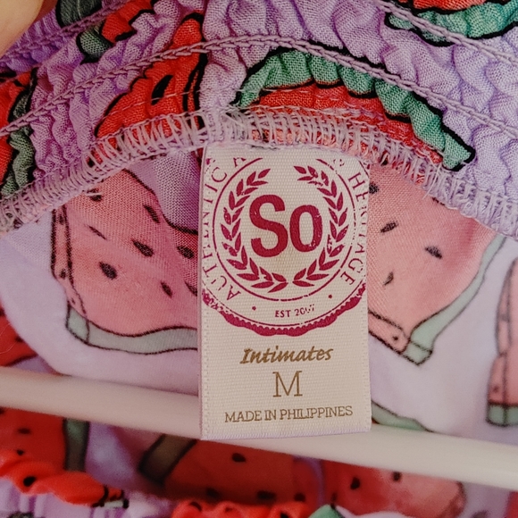 SO Watermelon Pajama Shorts Sleeping Boxer Fluttery Flowy Lightweight 100% Rayon - Picture 2 of 3